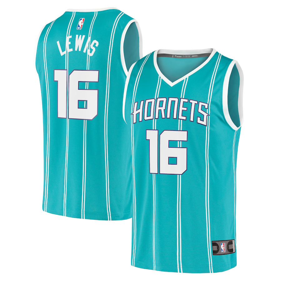 Men Charlotte Hornets #16 Scottie Lewis Fanatics Branded Teal Fast Break Replica NBA Jersey
